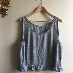 ASOS Curve Gray Ruffle Hem Tank Top - NWT